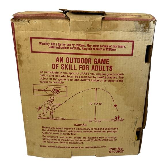 BOX ONLY READ Vintage Regent Jarts Lawn Dart Game Box Only AS IS - Picture 3 of 7